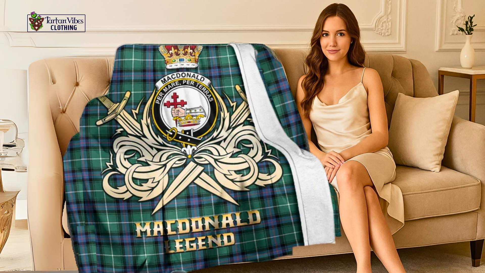 Wrap yourself in tradition with this clan crest blanket