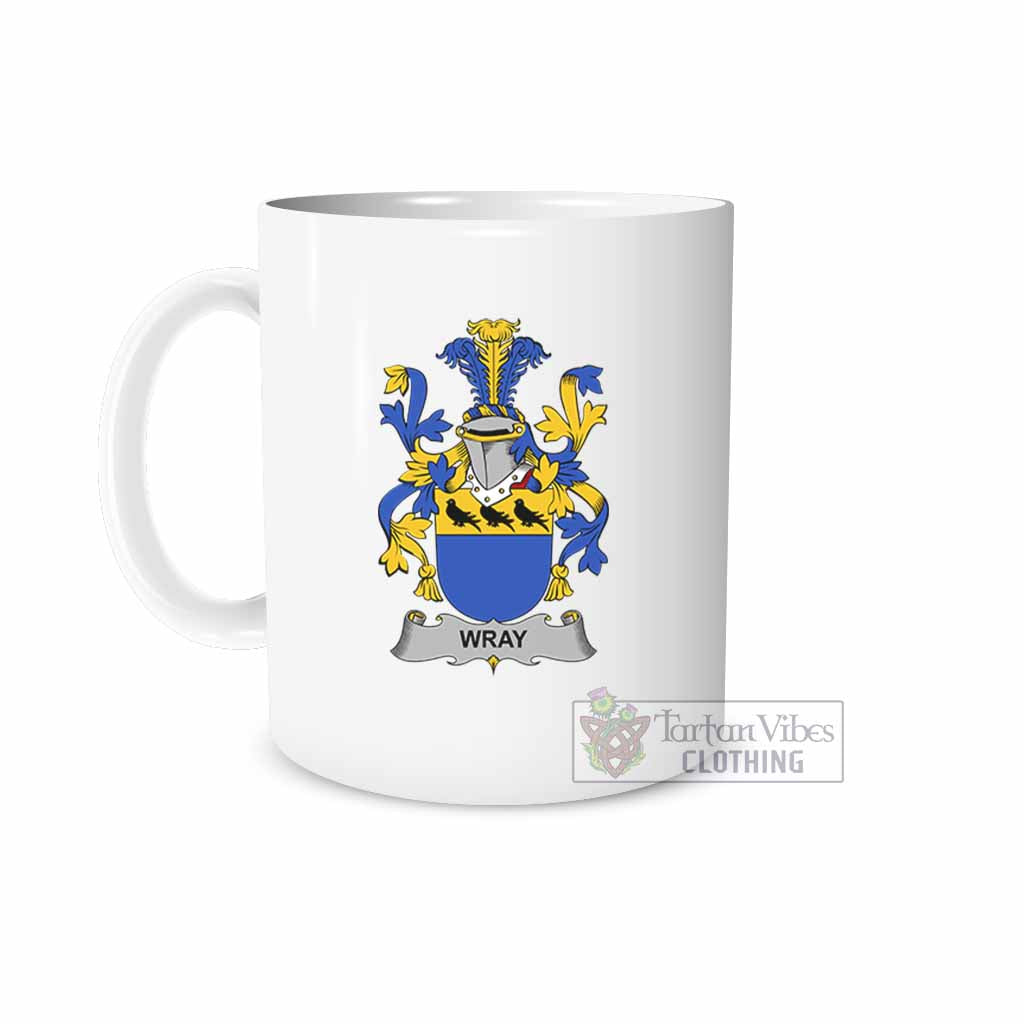 Wray Irish Clan Coat of Arms Ceramic Mug White - 2D-tartanvibesclothing