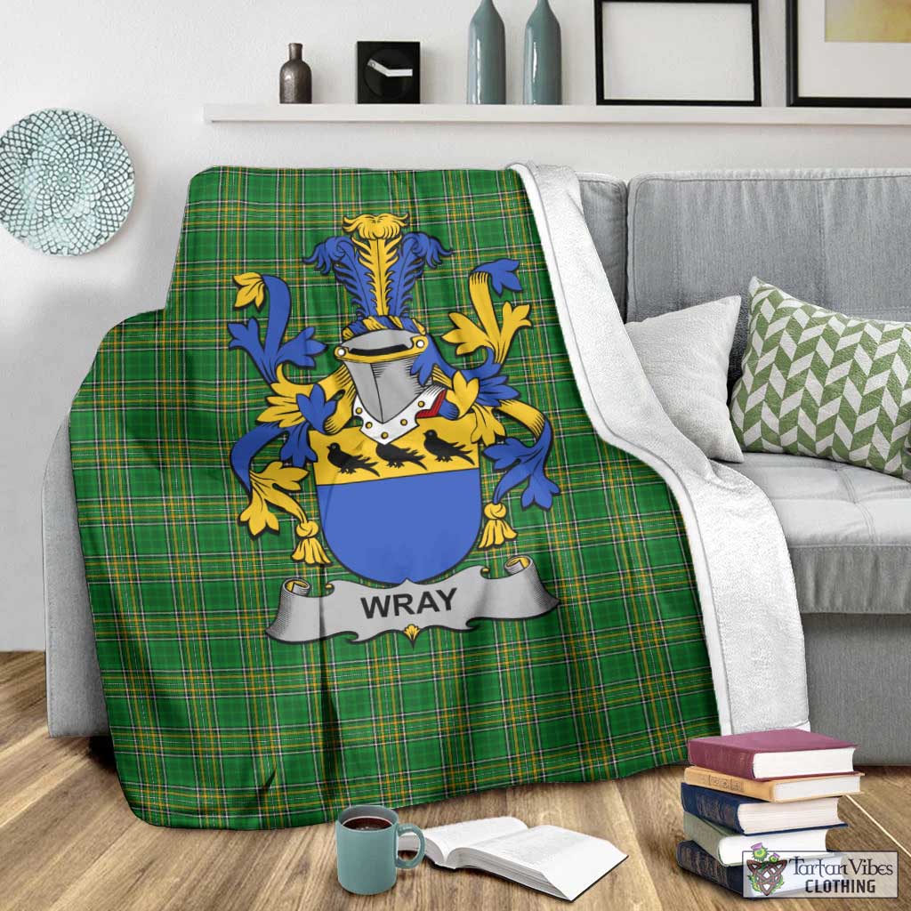 Wray Irish Clan Tartan Blanket with Coat of Arms - Tartan Vibes Clothing
