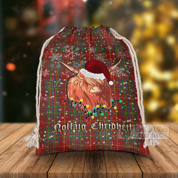 Wren Tartan Christmas Santa's Bag with Twinkle Highland Cattle - Tartan Vibes Clothing