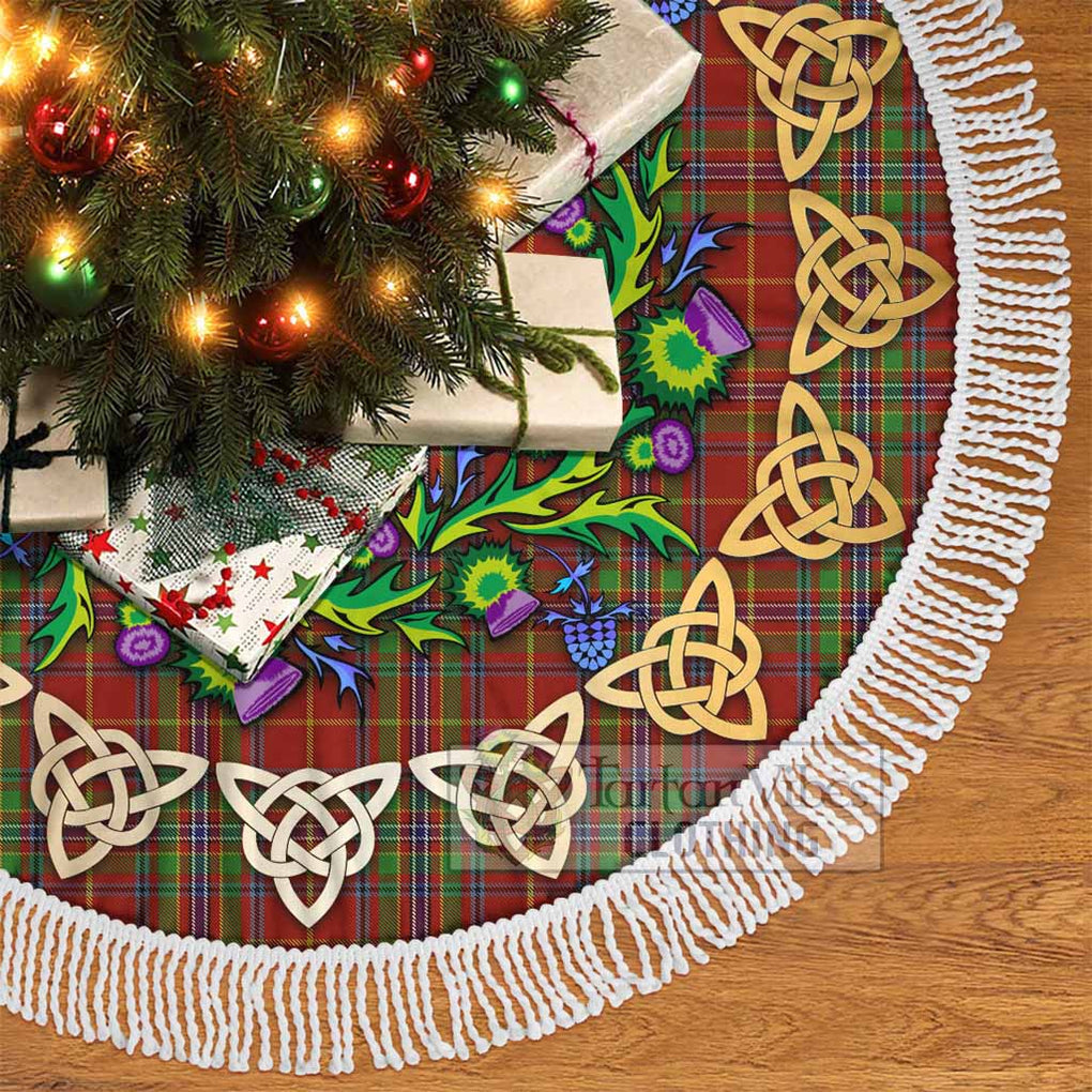 Tartan Vibes Clothing Wren Tartan Christmas Tree Skirt with Thistle Celtic Knot Style