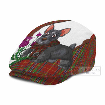 Wren Scottish Terrier Tartan Flat Cap, Jeff Cap Thistle Heritage Art