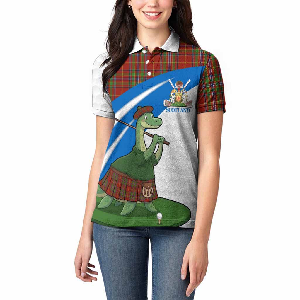 Wren Tartan Crest Golf Nessie Women Polo Shirt Loch Ness Monster Sporty Style