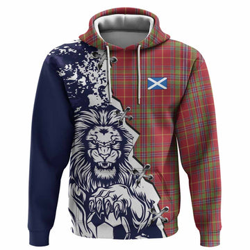Wren Tartan Scottish Hoodie Angry Lion With Soccer Ball Style