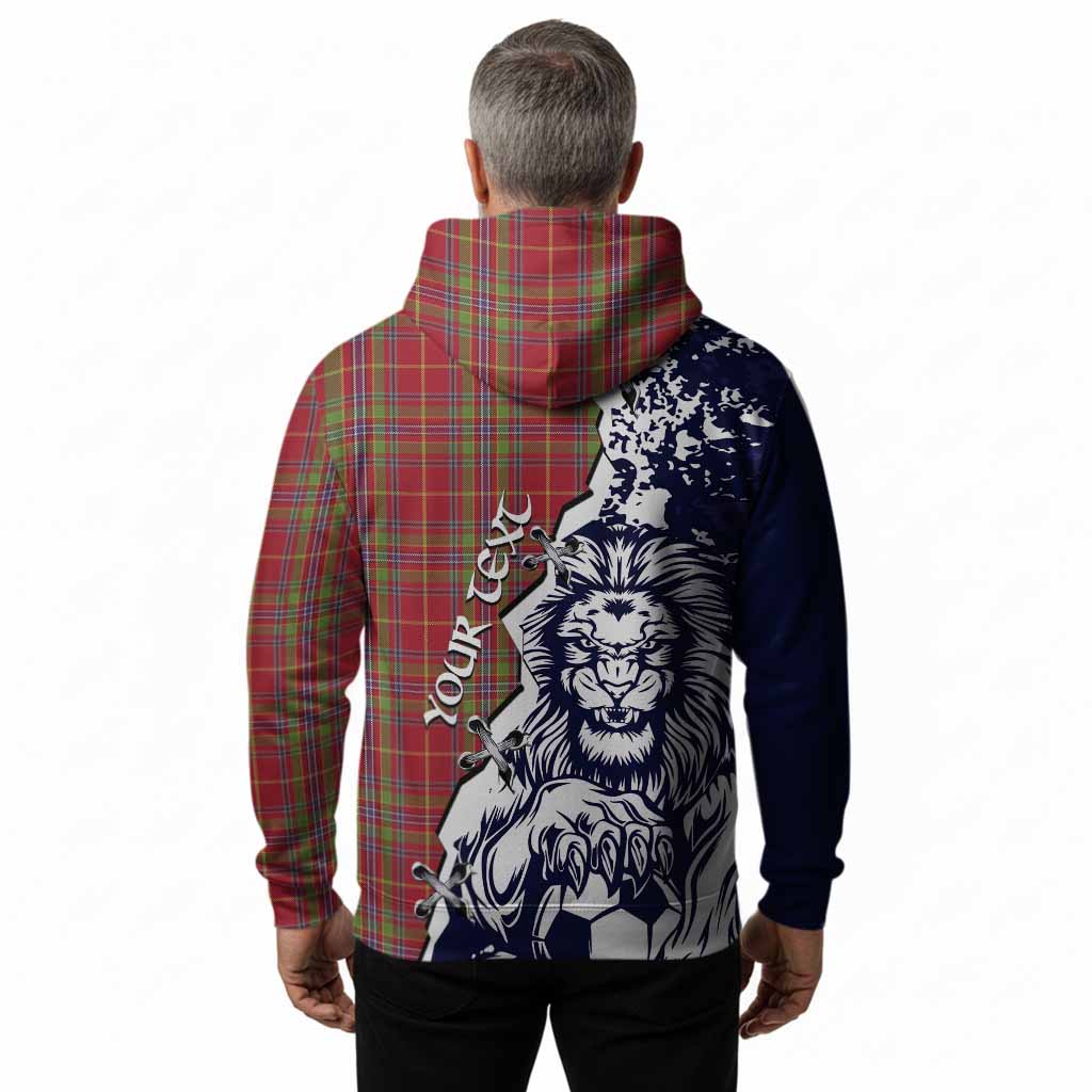 Wren Tartan Scottish Hoodie Angry Lion With Soccer Ball Style