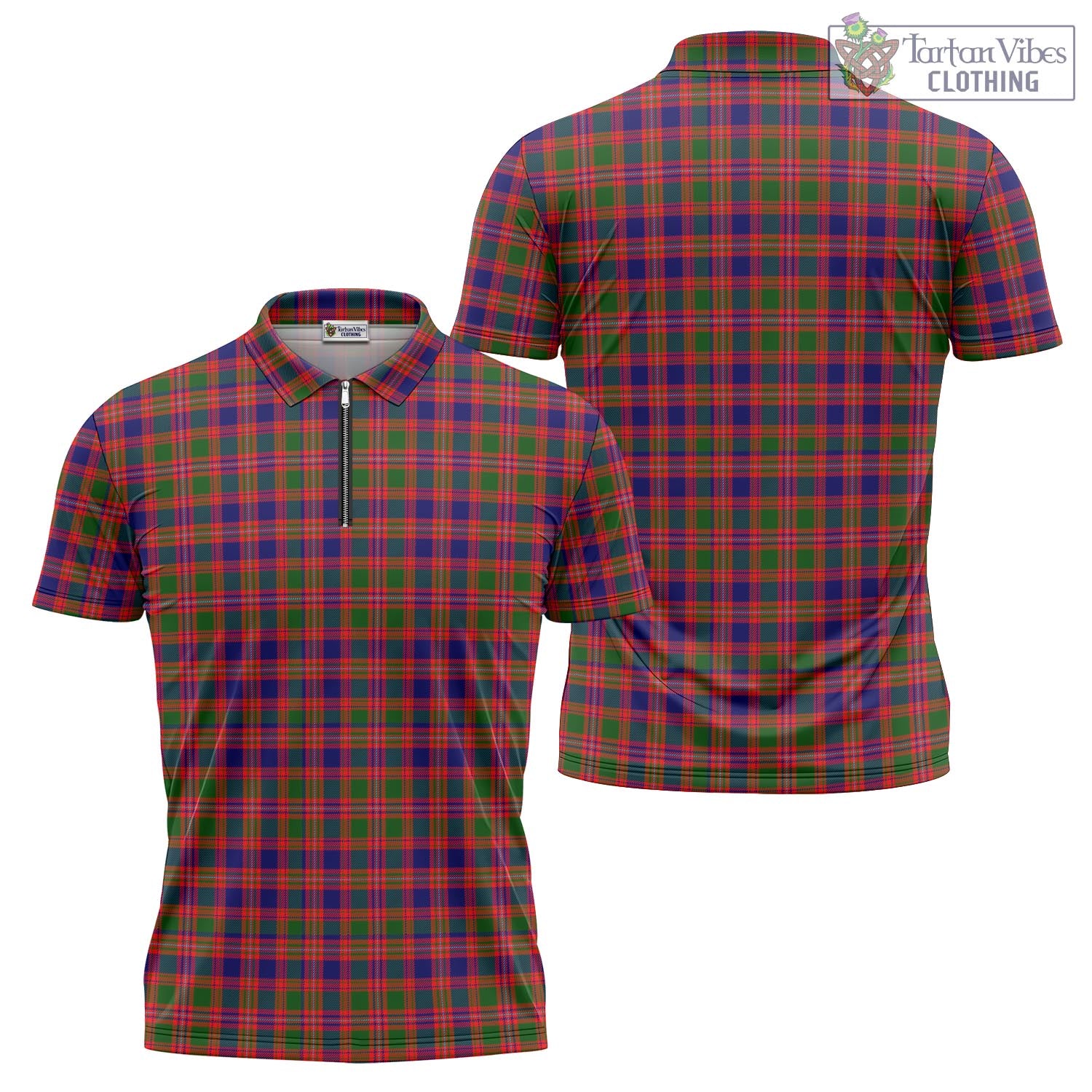 Tartan Vibes Clothing Wright Tartan Zipper Polo Shirt