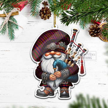 Wright Tartan Bagpiper Gnome Christmas Ornament