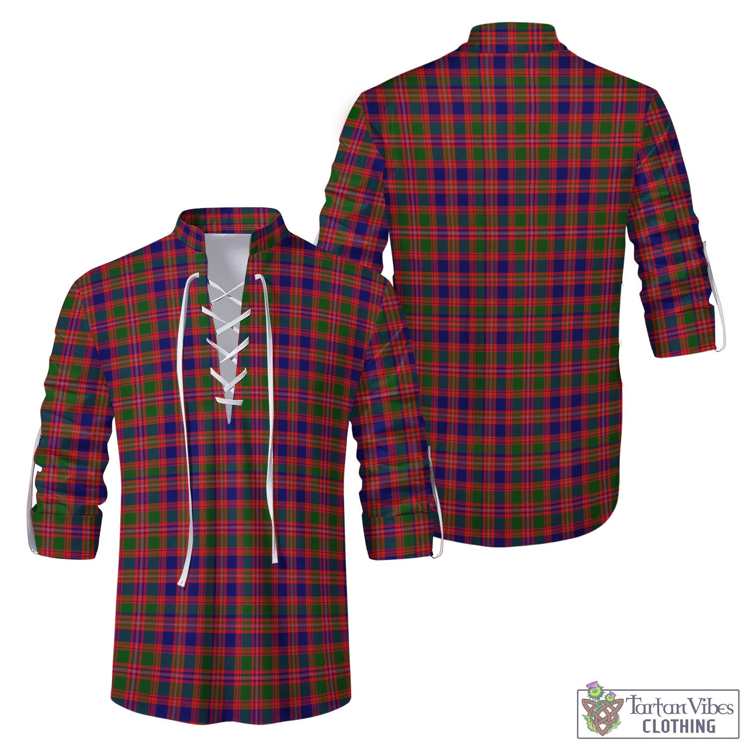 Tartan Vibes Clothing Wright Tartan Men's Scottish Traditional Jacobite Ghillie Kilt Shirt