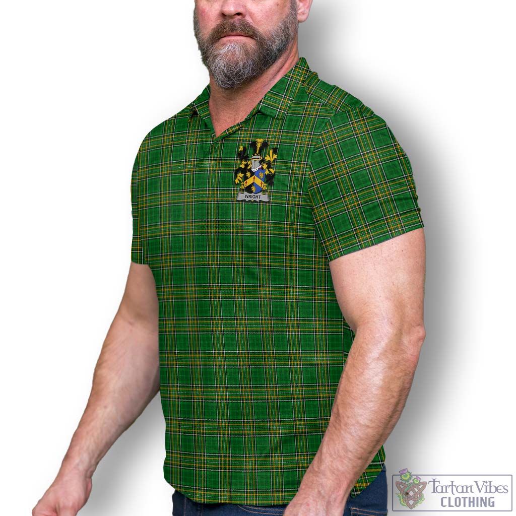 Tartan Vibes Clothing Wright Ireland Clan Tartan Polo Shirt with Coat of Arms