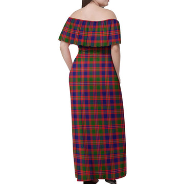 Wright Tartan Off Shoulder Long Dress