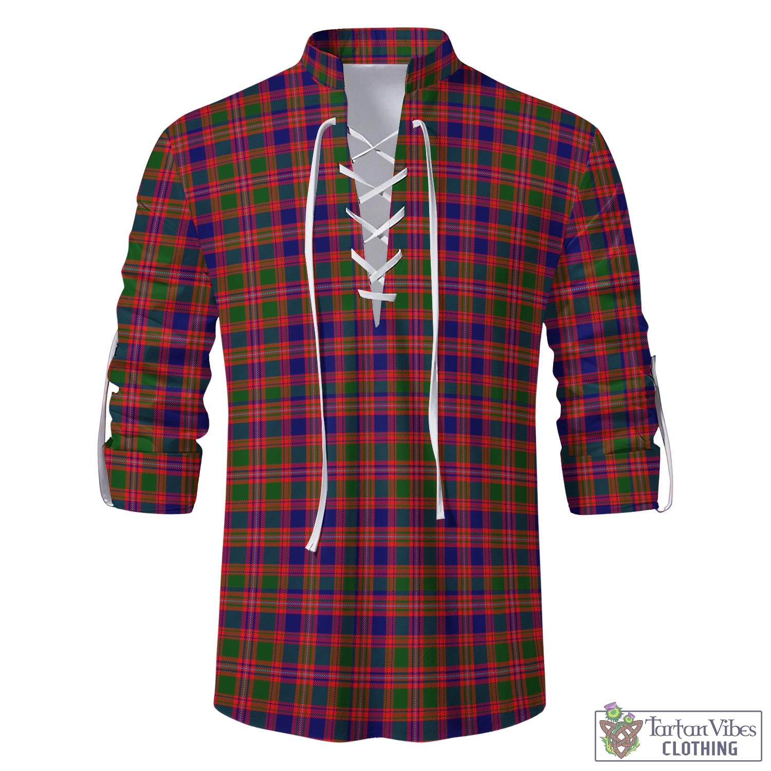 Tartan Vibes Clothing Wright Tartan Men's Scottish Traditional Jacobite Ghillie Kilt Shirt