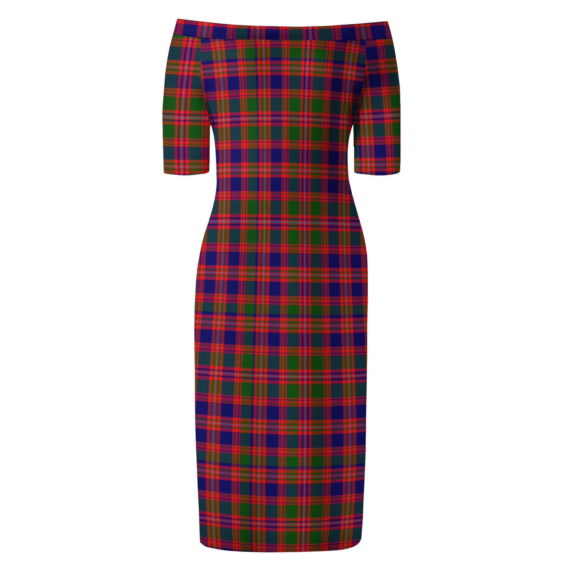 Wright Tartan Off Shoulder Lady Dress - Tartanvibesclothing