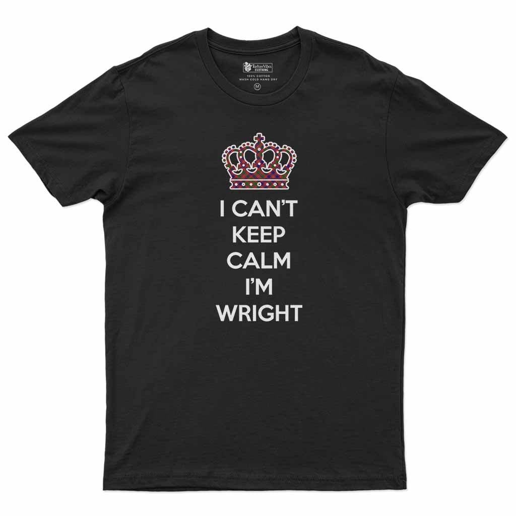 Wright Can't Keep Calm Men's T-Shirt Black - Tartan Vibes Clothing