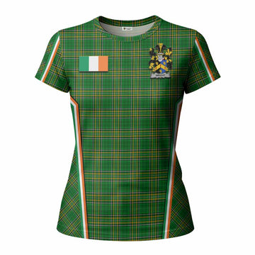 Wright Irish Clan Coat of Arm Tartan Women T shirt Flag Style