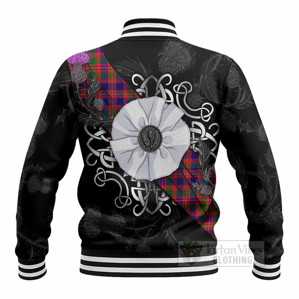 Wright Tartan Baseball Jacket Jacobite White Rose - Tartan Vibes Clothing