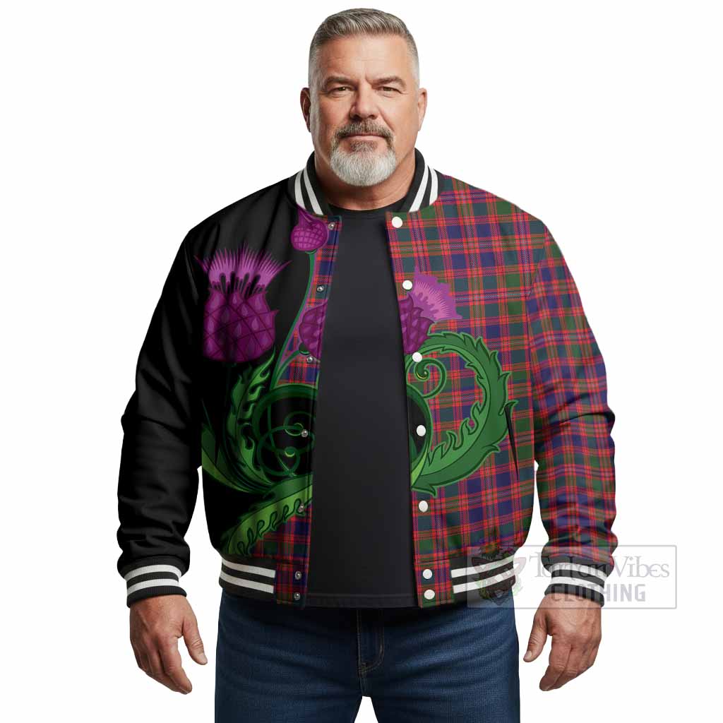 Wright Tartan Baseball Jacket Traditional Scottish Thistle