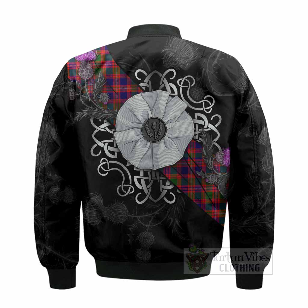 Wright Tartan Bomber Jacket Jacobite White Rose - Tartan Vibes Clothing