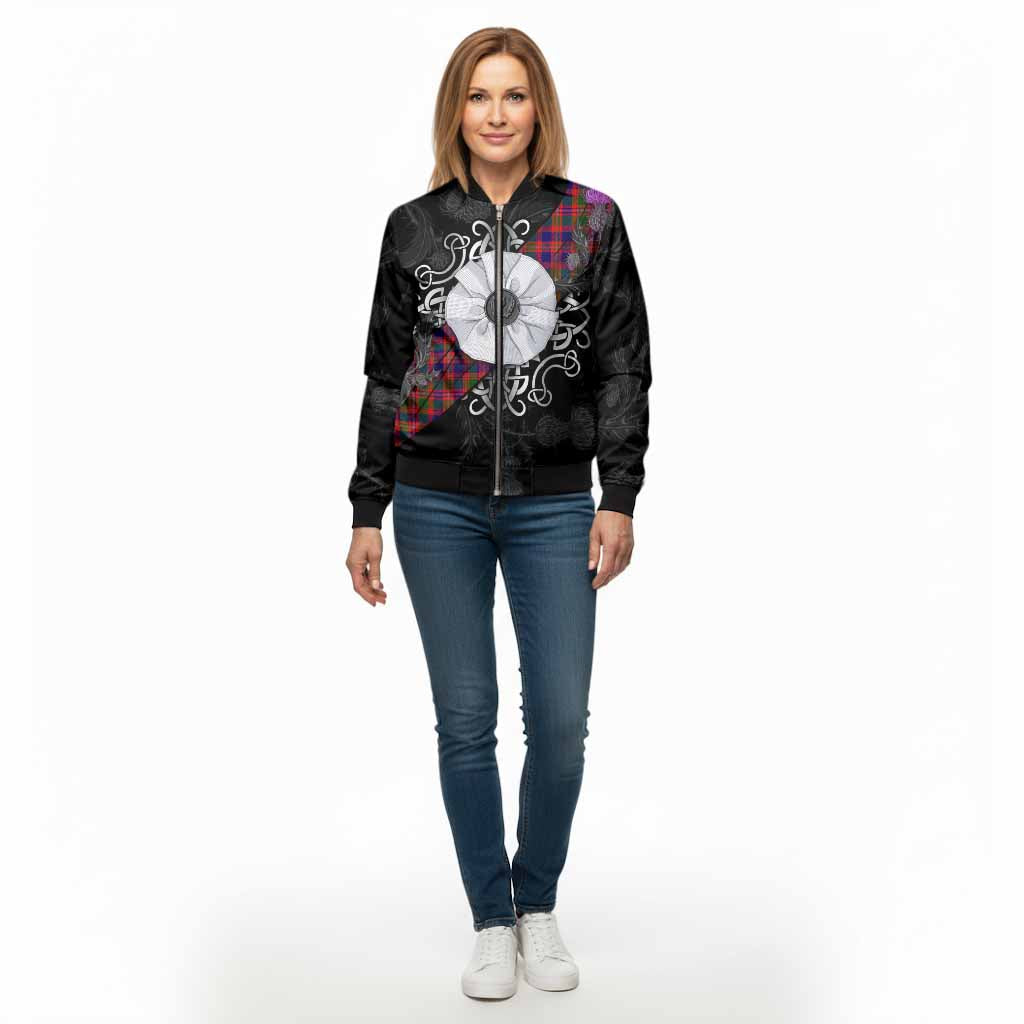 Wright Tartan Bomber Jacket Jacobite White Rose - Tartan Vibes Clothing