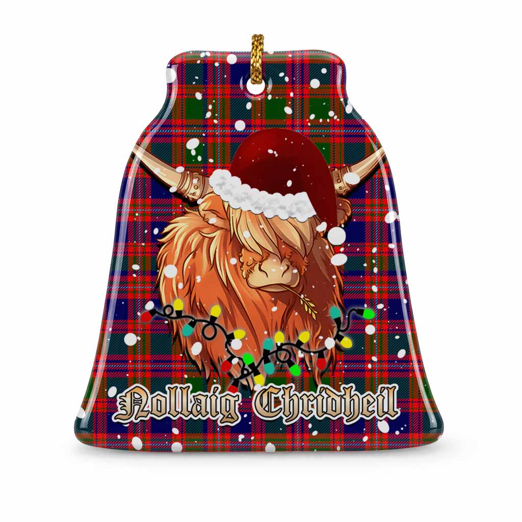 Wright Tartan Ceramic Bell Ornament Mister Coo - Highlander Decor 1 Piece - Tartan Vibes Clothing