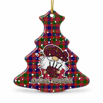 Wright Tartan Ceramic Christmas Tree Ornament Gnome Bagpiper - Chistmas Tree Decor