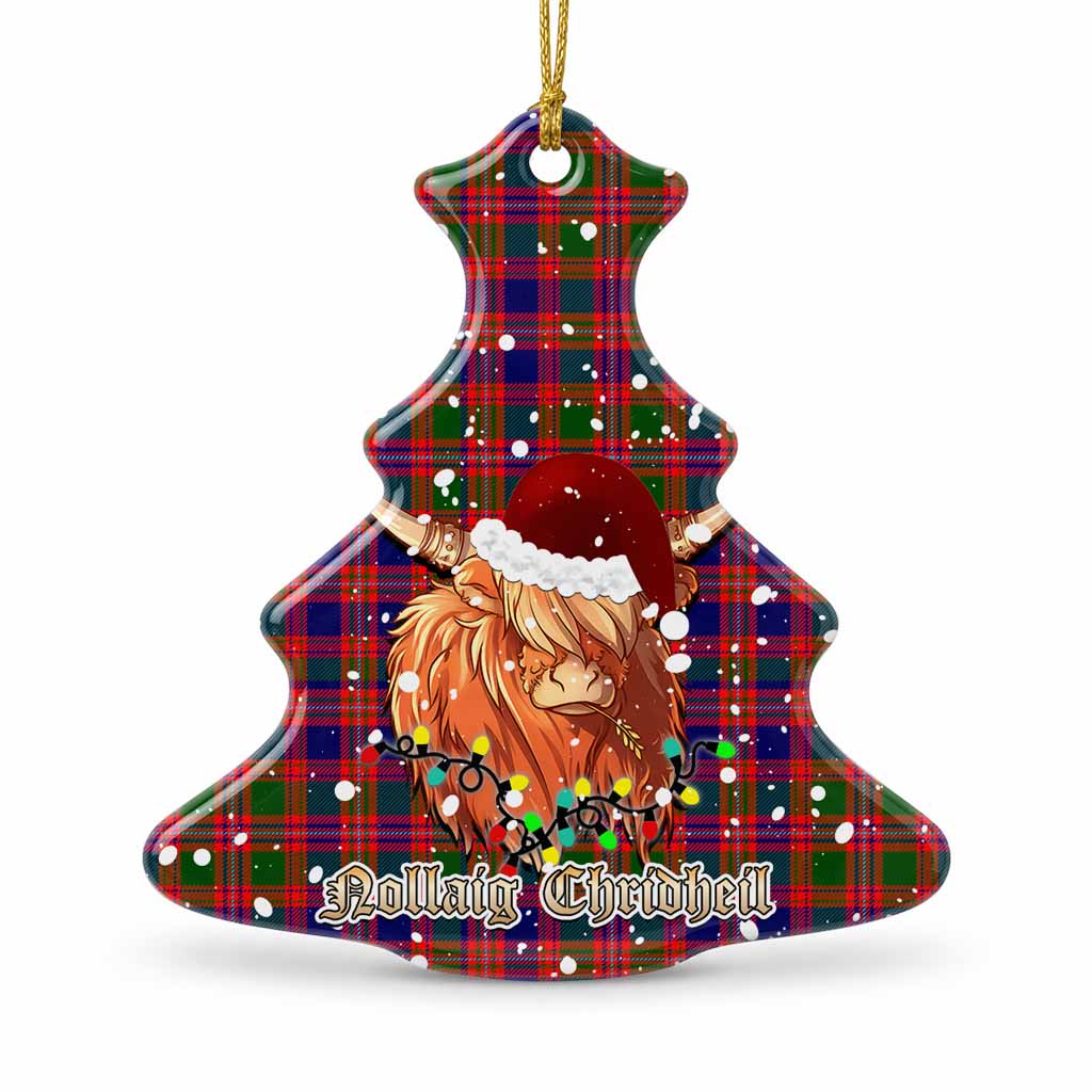 Wright Tartan Ceramic Christmas Tree Ornament Mister Coo - Highlander Decor 1 Piece - Tartan Vibes Clothing