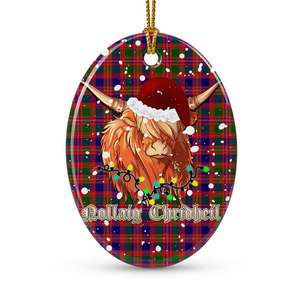 Wright Tartan Ceramic Oval Ornament Mister Coo - Highlander Decor 1 Piece - Tartan Vibes Clothing