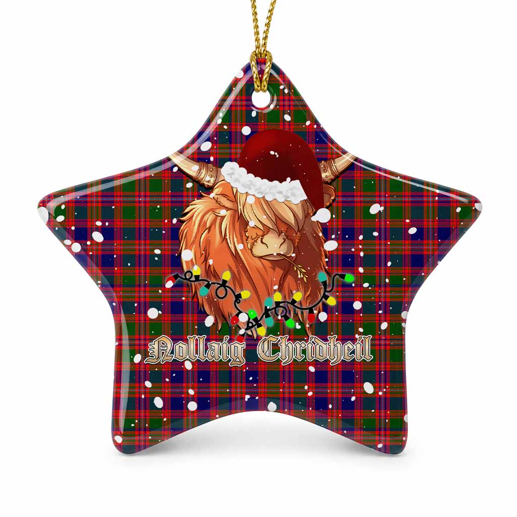 Wright Tartan Ceramic Star Ornament Mister Coo - Highlander Decor 1 Piece - Tartan Vibes Clothing