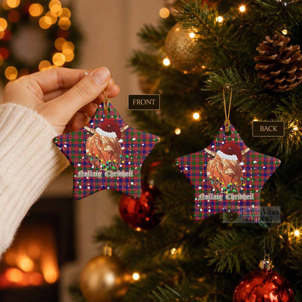 Wright Tartan Ceramic Star Ornament Mister Coo - Highlander Decor - Tartan Vibes Clothing