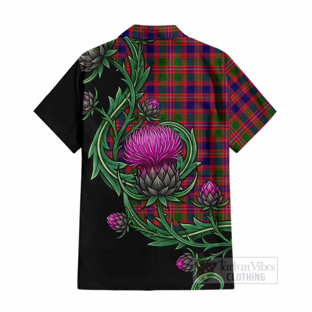 Wright Tartan Cotton Hawaiian Shirt Resilient Scottish Thistle Kid - Tartan Vibes Clothing