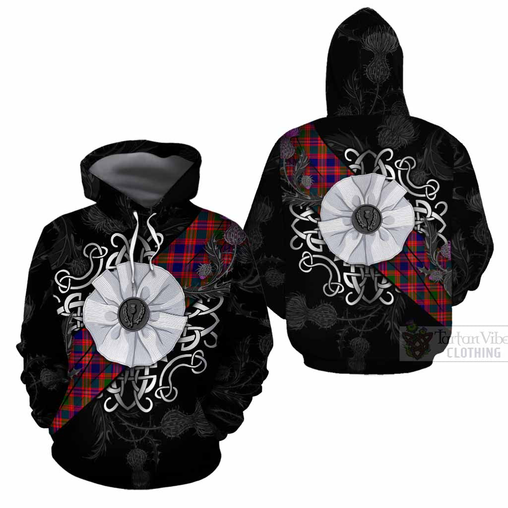 Wright Tartan Cotton Hoodie Jacobite White Rose - Tartan Vibes Clothing
