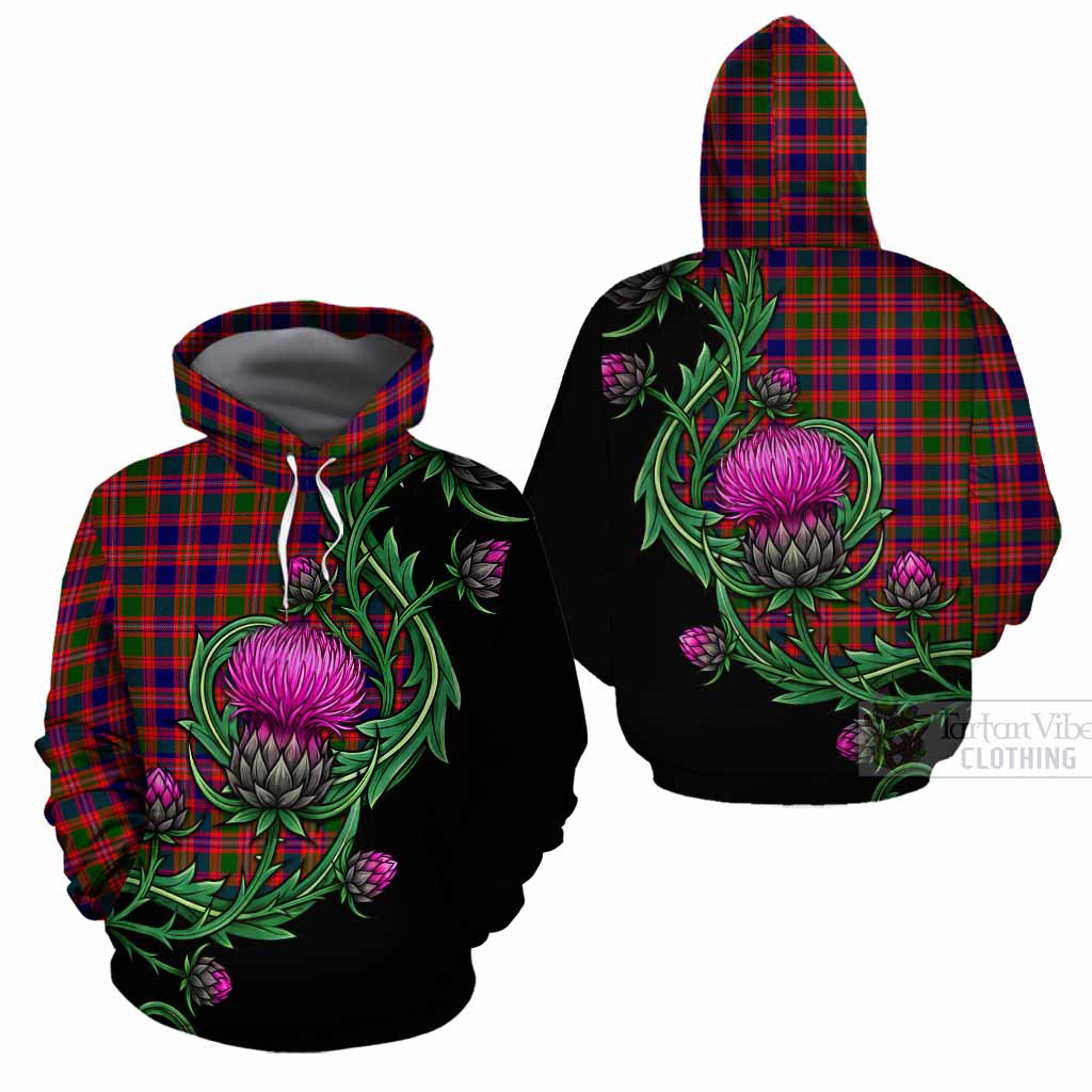 Wright Tartan Cotton Hoodie Resilient Scottish Thistle - Tartan Vibes Clothing