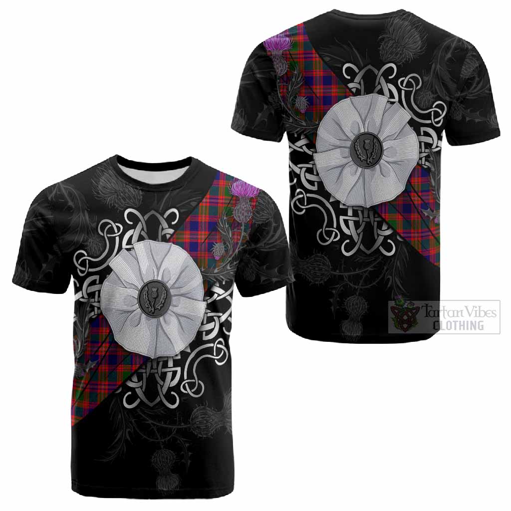 Wright Tartan Cotton T-shirt Jacobite White Rose - Tartan Vibes Clothing