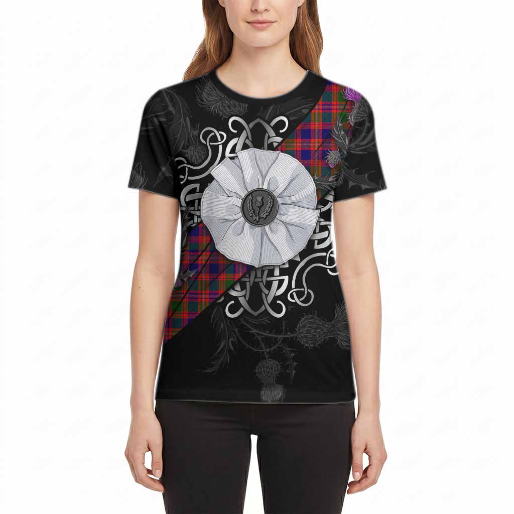 Wright Tartan Cotton T-shirt Jacobite White Rose - Tartan Vibes Clothing