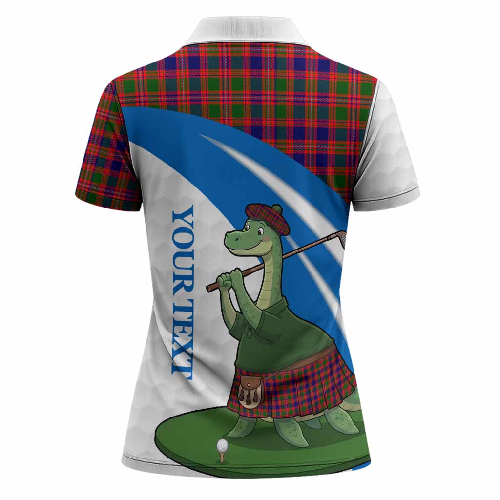 Wright Tartan Crest Golf Nessie Women Polo Shirt Loch Ness Monster Sporty Style
