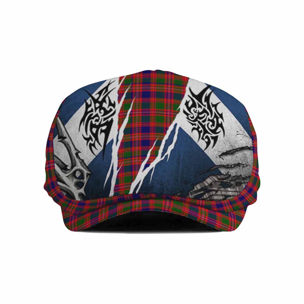 Wright Tartan Flat Cap, Jeff Cap Scotland Flag Ripped Tribal Design