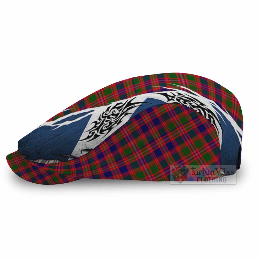 Wright Tartan Flat Cap, Jeff Cap Scotland Flag Ripped Tribal Design