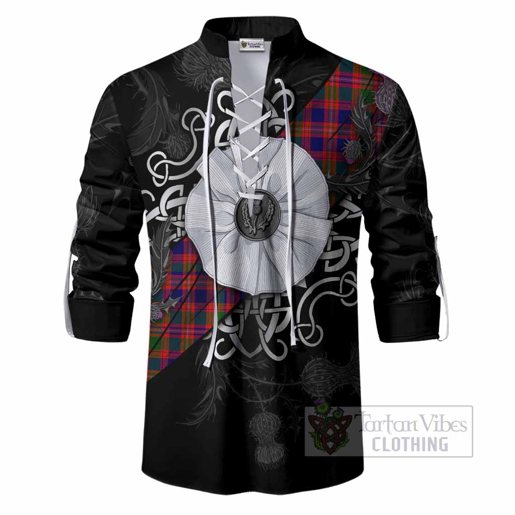 Wright Tartan Ghillie Shirt Jacobite White Rose Men - Tartan Vibes Clothing
