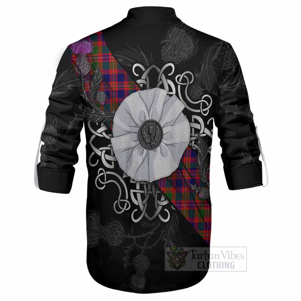 Wright Tartan Ghillie Shirt Jacobite White Rose - Tartan Vibes Clothing