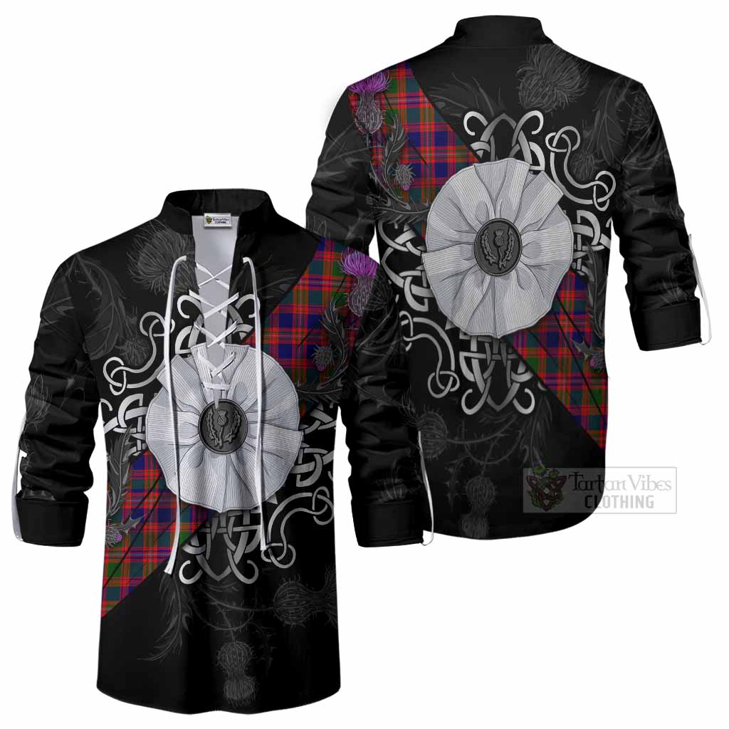 Wright Tartan Ghillie Shirt Jacobite White Rose - Tartan Vibes Clothing