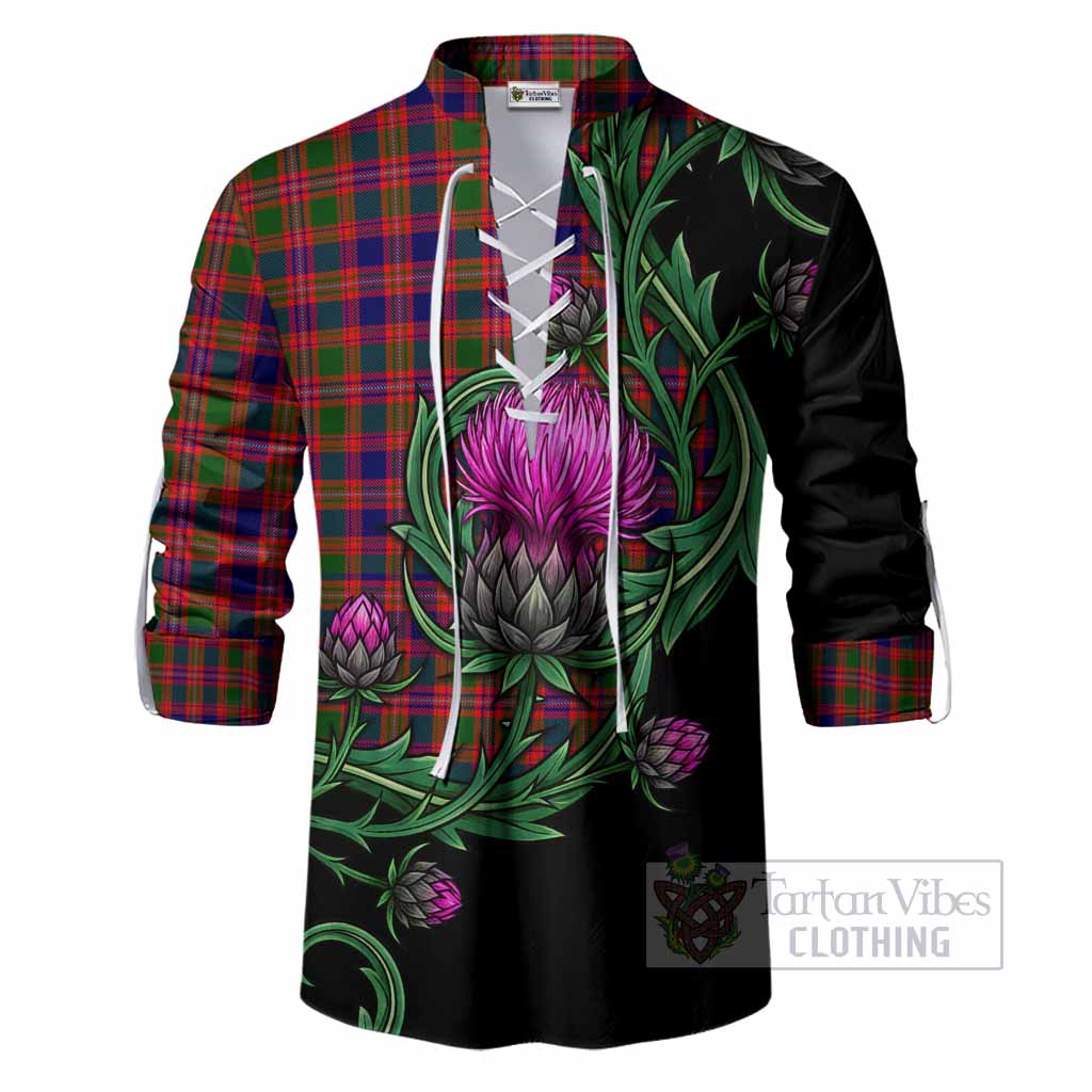 Wright Tartan Ghillie Shirt Resilient Scottish Thistle Men - Tartan Vibes Clothing