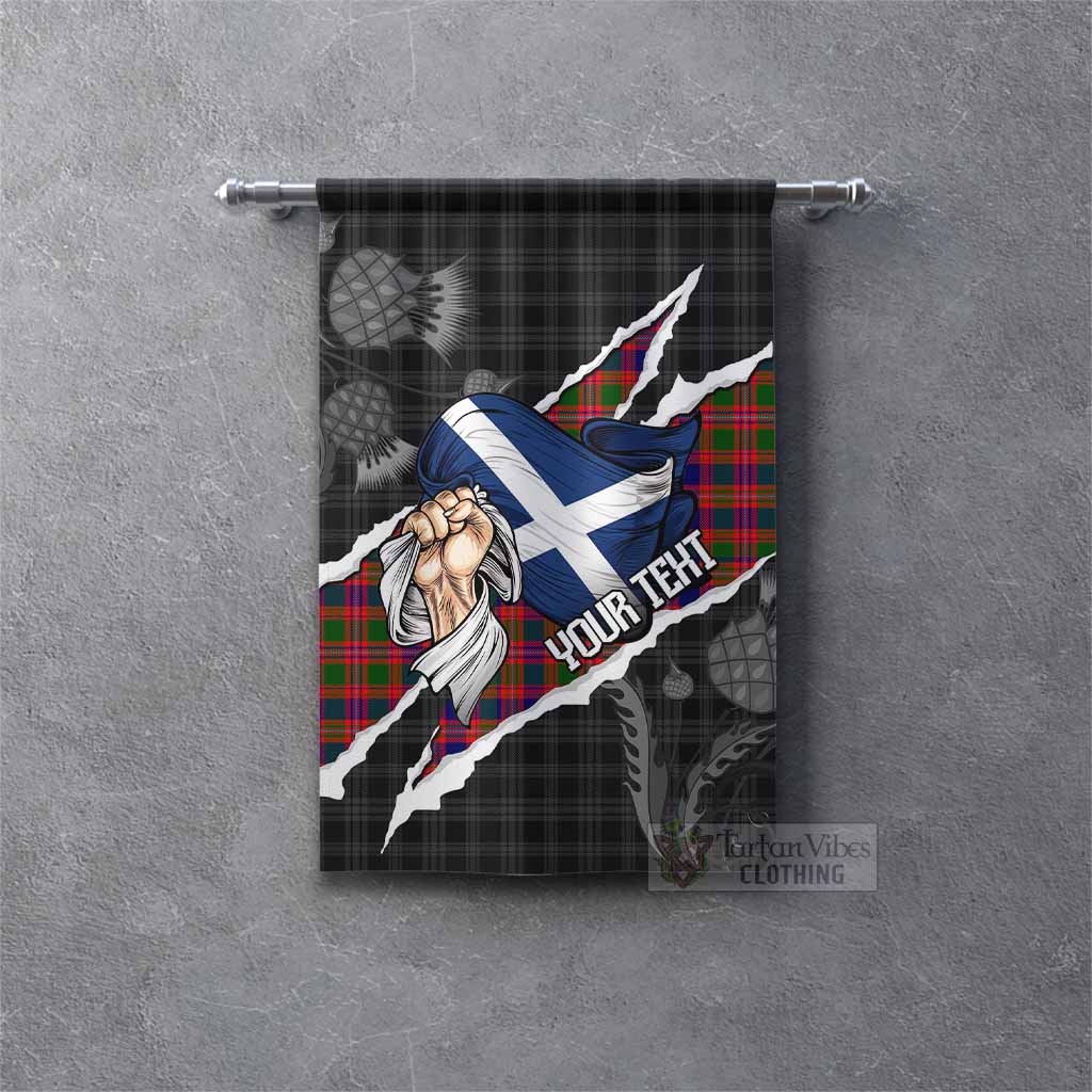 Wright Tartan Gonfalon Hands with Scotland National Flags Rectangle - Tartan Vibes Clothing