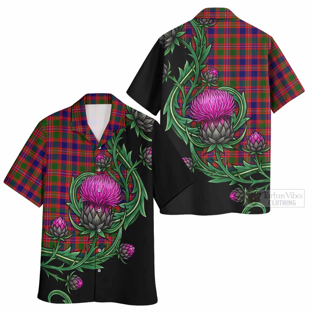 Wright Tartan Hawaiian Shirt Resilient Scottish Thistle - Tartan Vibes Clothing