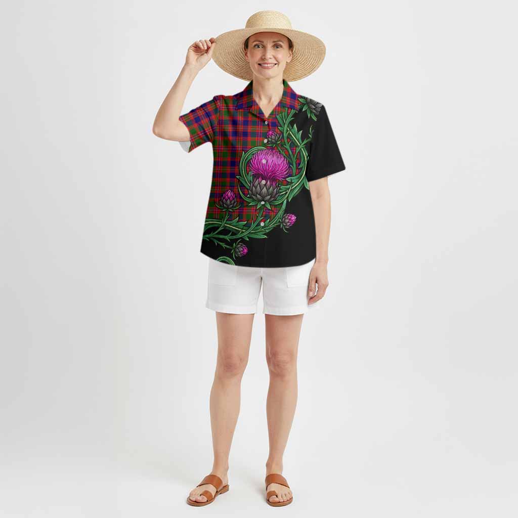 Wright Tartan Hawaiian Shirt Resilient Scottish Thistle - Tartan Vibes Clothing