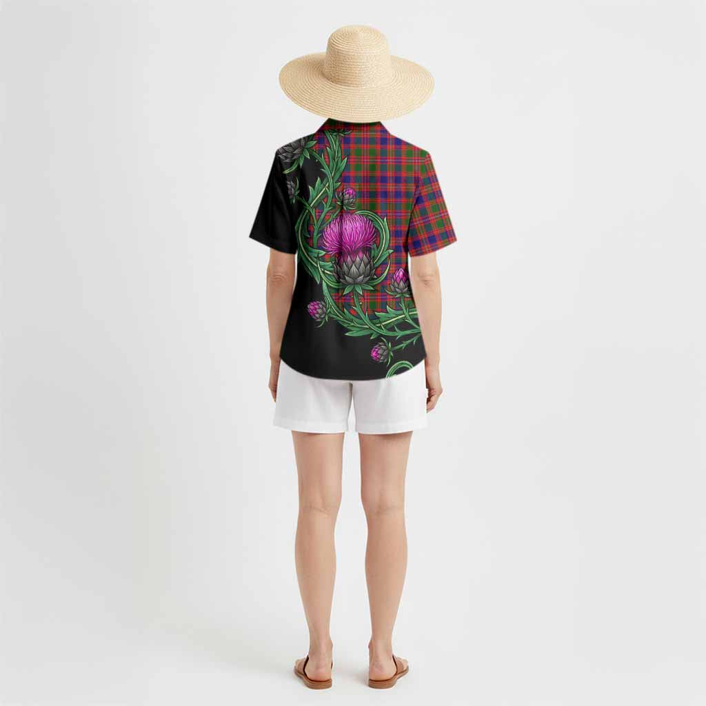 Wright Tartan Hawaiian Shirt Resilient Scottish Thistle - Tartan Vibes Clothing