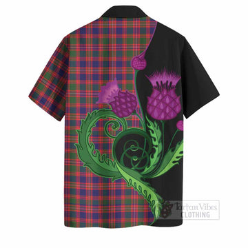 Wright Tartan Hawaiian Shirt Traditional Scottish Thistle
