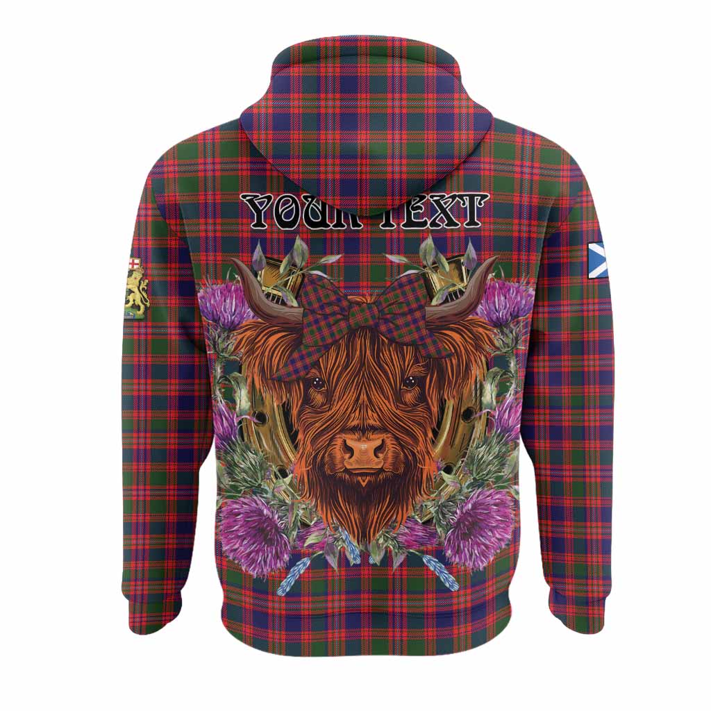 Wright Tartan Hoodie Scottish Thistle Heilan Coo - Tartan Vibes Clothing