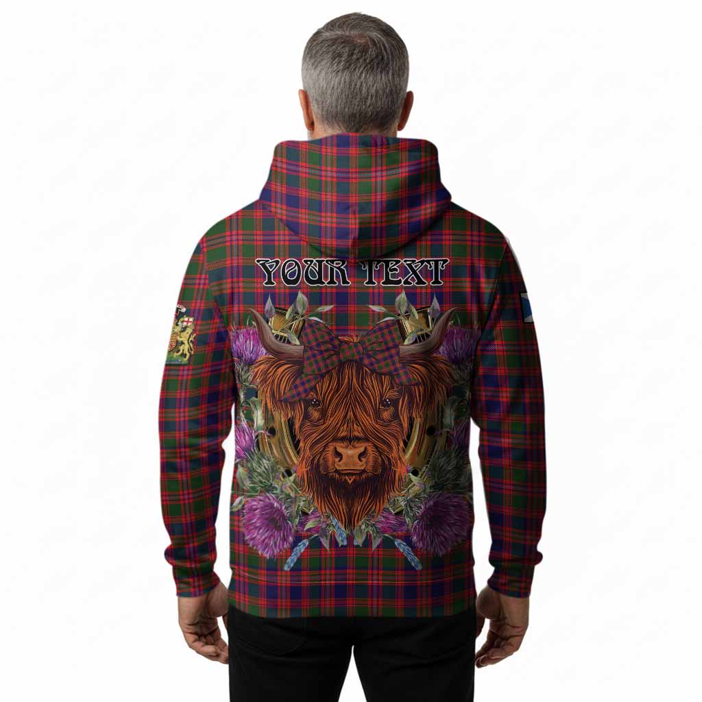 Wright Tartan Hoodie Scottish Thistle Heilan Coo - Tartan Vibes Clothing