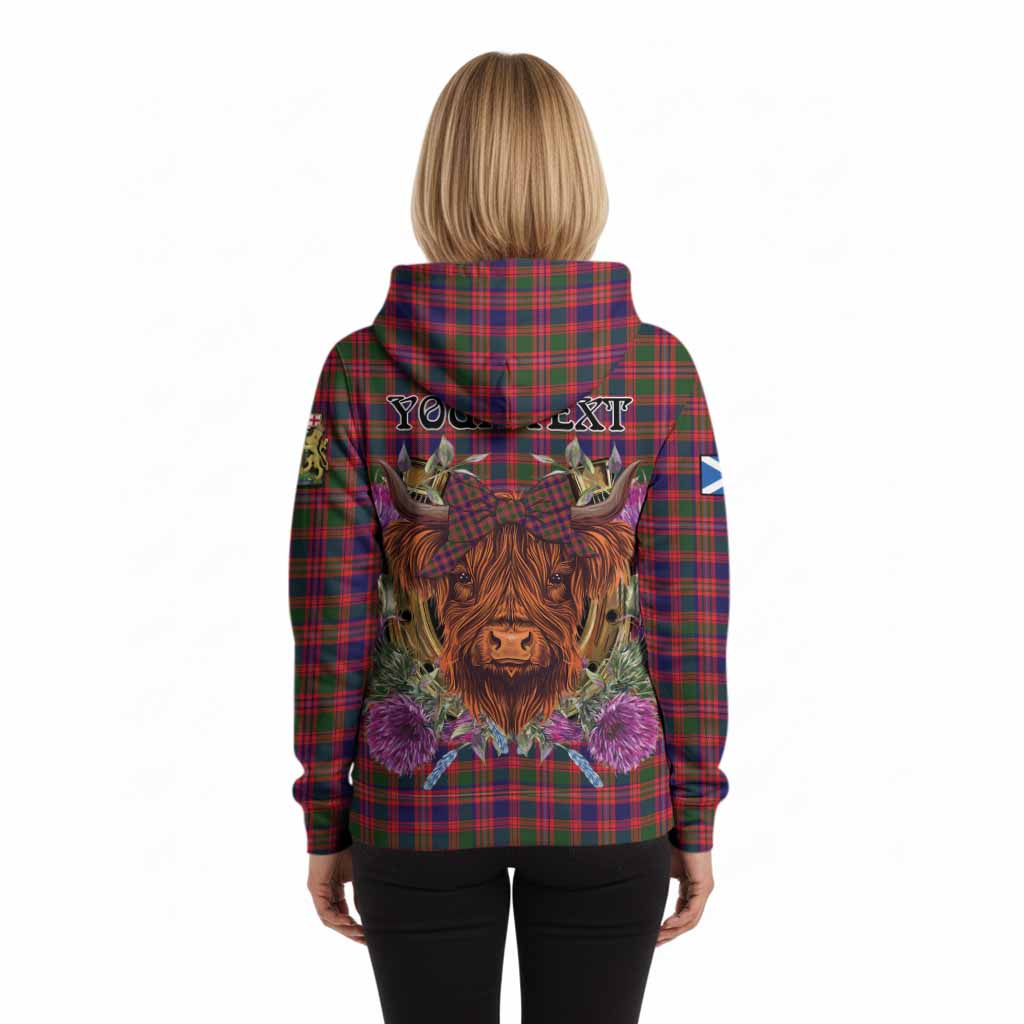 Wright Tartan Hoodie Scottish Thistle Heilan Coo - Tartan Vibes Clothing