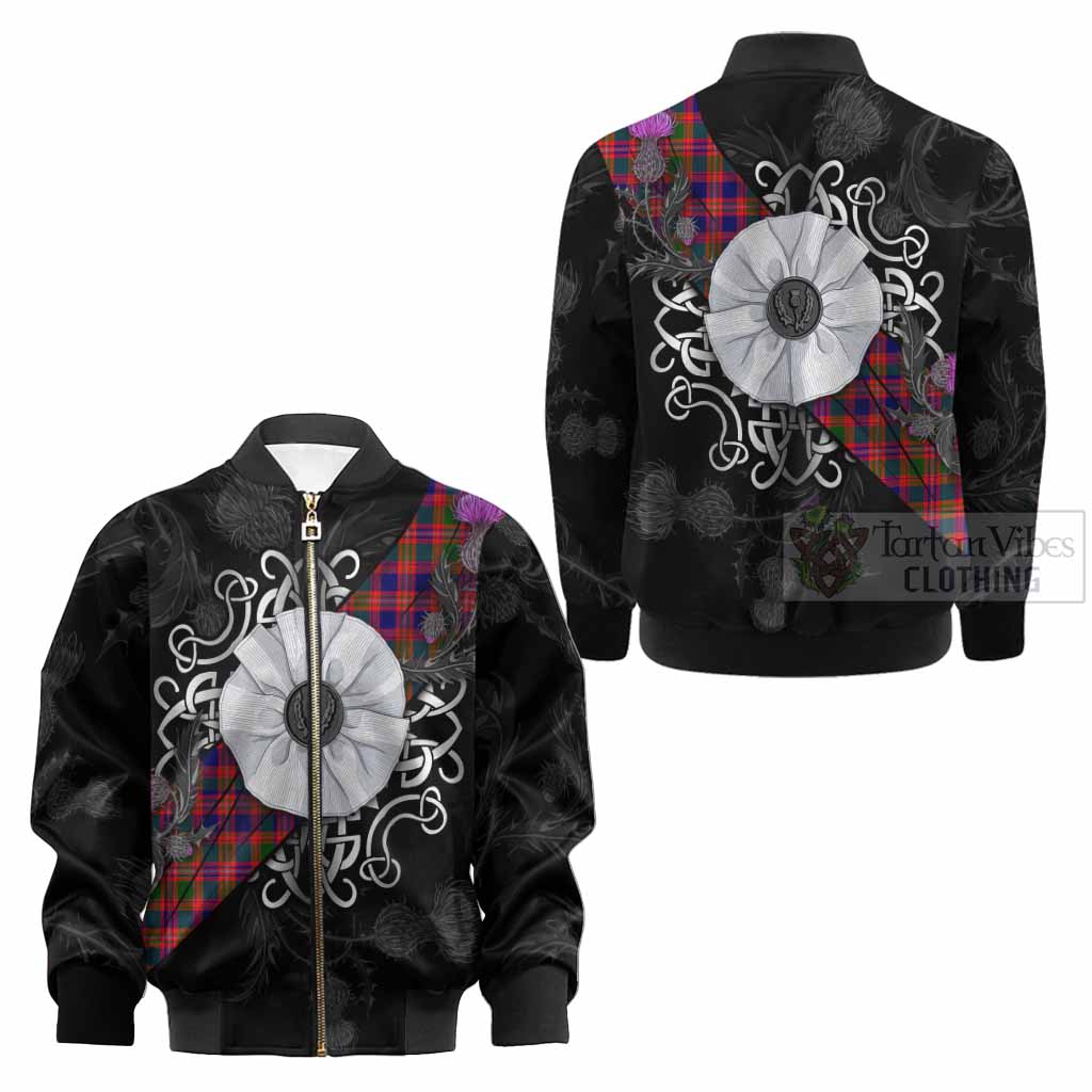 Wright Tartan Kid Bomber Jacket Jacobite White Rose - Tartan Vibes Clothing