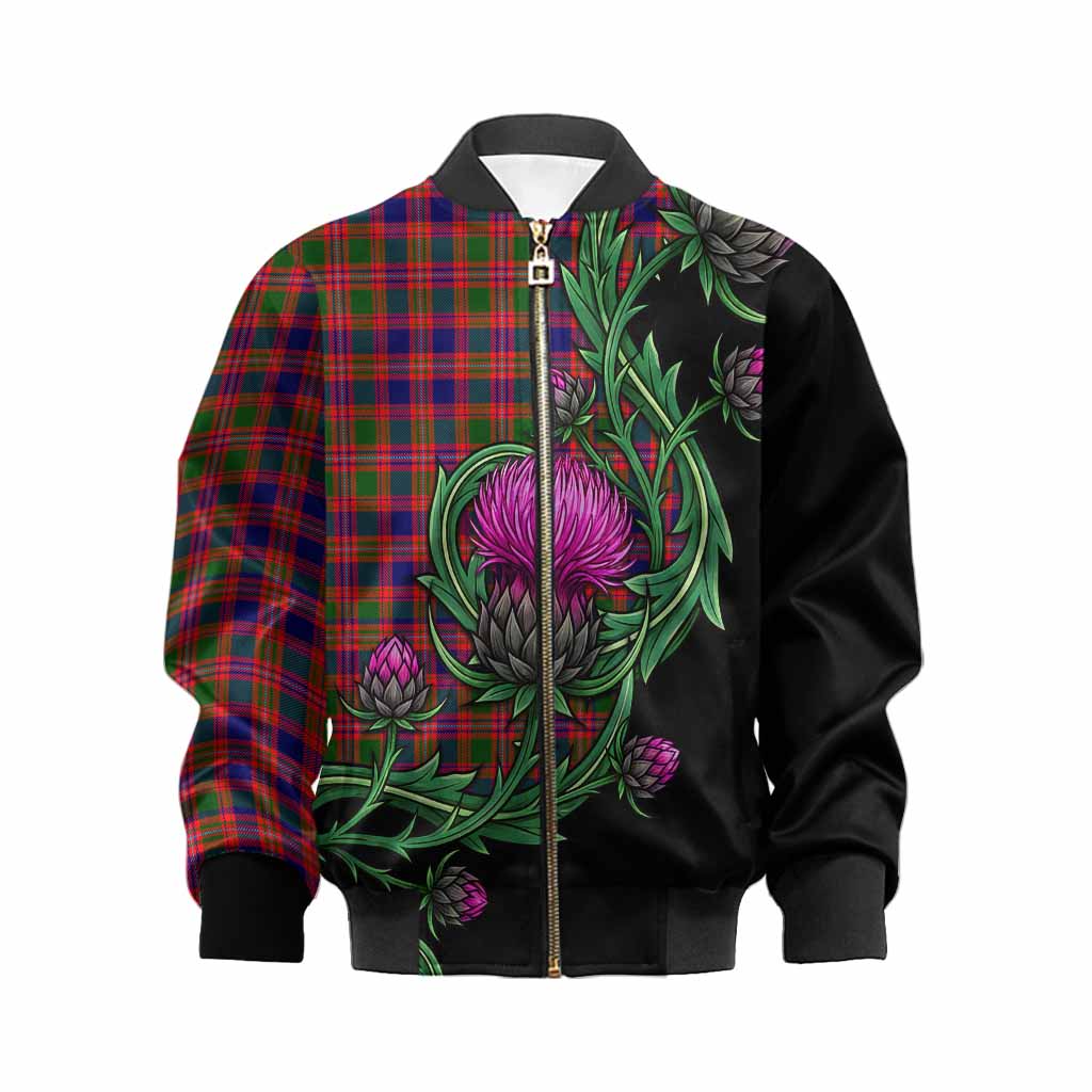 Wright Tartan Kid Bomber Jacket Resilient Scottish Thistle Kid XS - Tartan Vibes Clothing